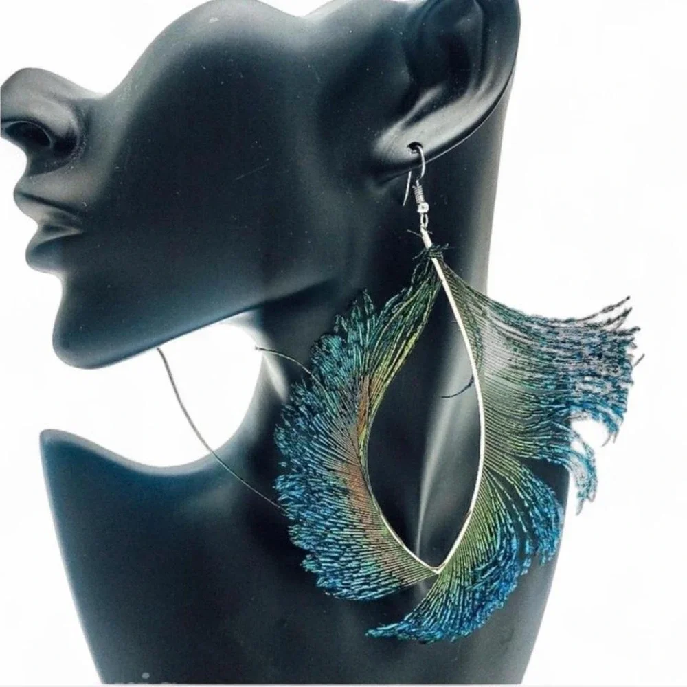 Peacock Feather Earrings‎